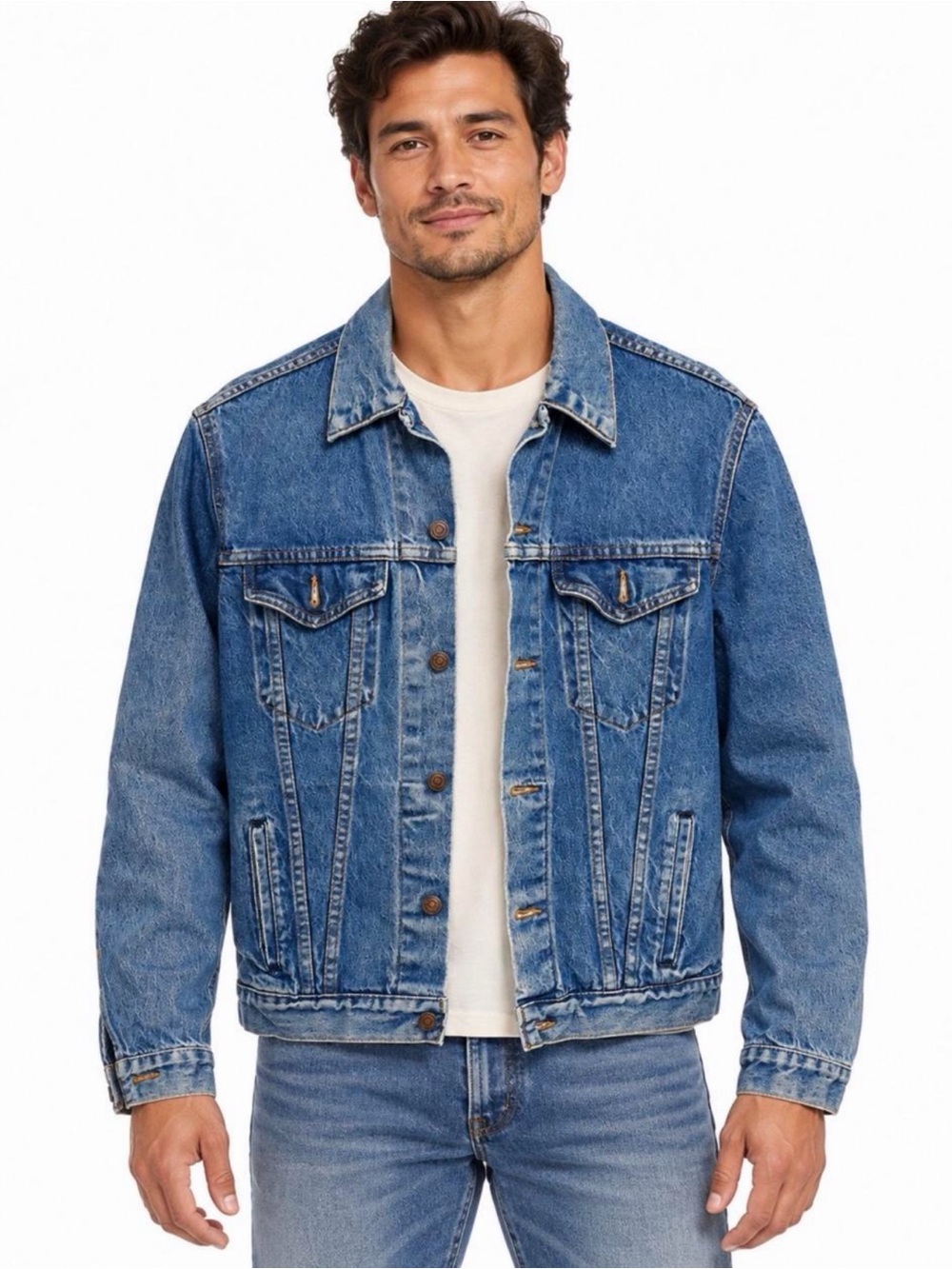 Vintage JCPenney Plain Pockets Denim Trucker Jacket โ Size 42